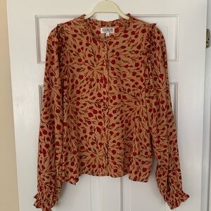 XIX PALMS blouse-100% rayon, covered buttons, beautiful details